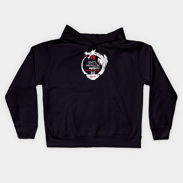 White Dragon Noodle bar Kids Hoodie by silvercloud